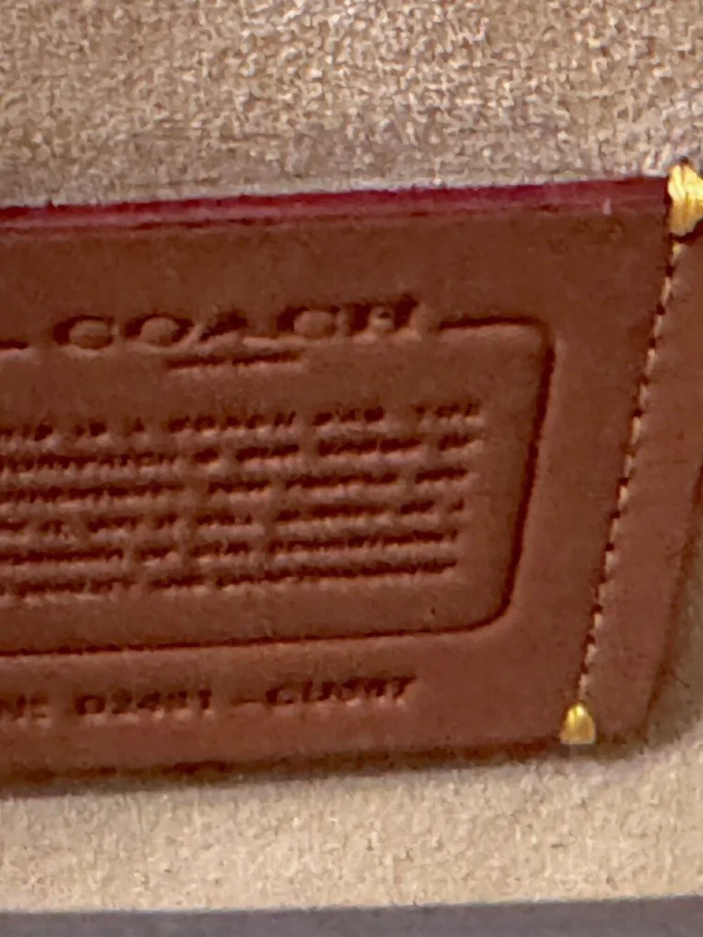 Coach Soft Tabby Shoulder Bag Crossbody Suede Peanut - Complete Both Straps